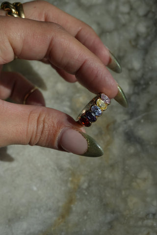 Natures Skittles - Sterling Mixed Gemstone Band Size 7