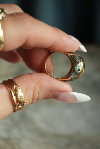 14K YELLOW QUARTZ RING