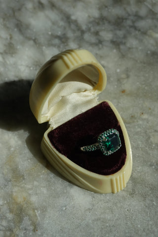 Green Goddess - Sterling Gemstone Coated Ring Size