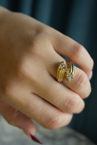 14K DIAMOND BYPASS RING