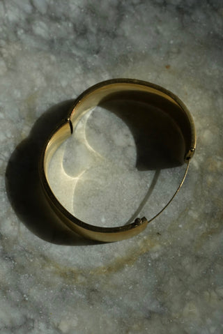 Golden Years - Gold Fill Etched Wide Bangle