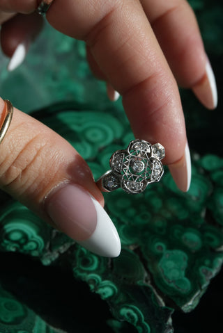 14k White Gold Antique Diamond Ring