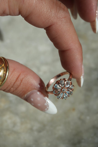 AQUAMARINE FLOWERS SZ 8