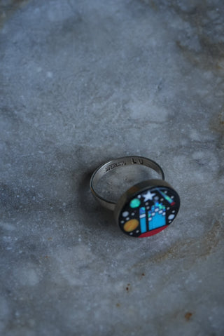 Space Cadet - Designer Gemstone Inlay Band