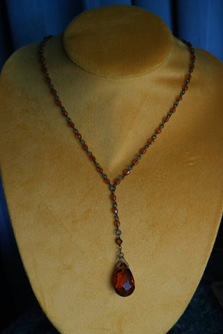 Amber Lynn - Gemstone Lariat Drop Necklace