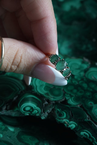 14k Emerald Trio Ring