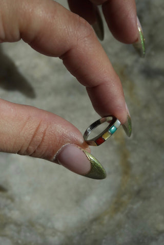 Primary Ring - Sterling Inlay Band Size 4