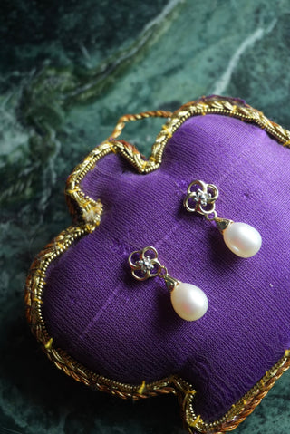 14k Pearl Drop Earrings