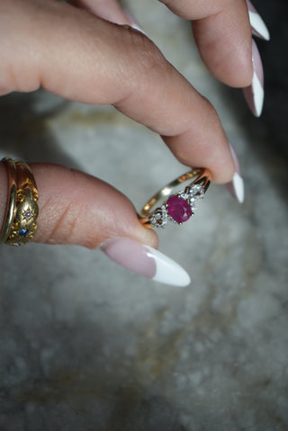 RUBY & DIAMOND RING 14k