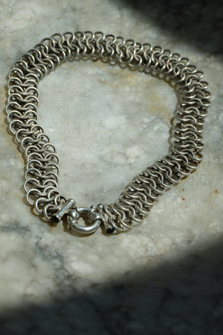 STERLING SILVER BLACK ONYX CHOKER
