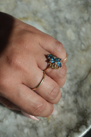 14K TOPAZ CLUSTER RING