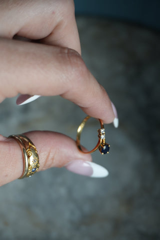 SAPPHIRE & DIAMOND RING 14K