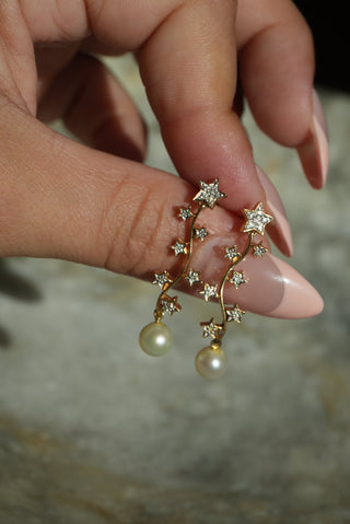 14K STAR DROPPER EARRINGS