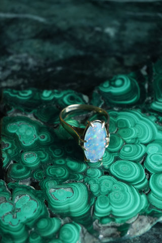14K BLUE OPAL RING