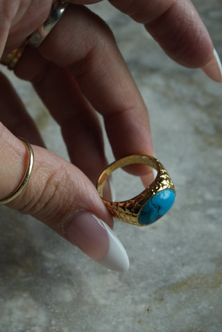 Elemental - Vermeil Turquoise Ring Size 10