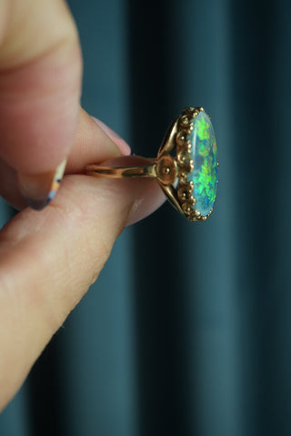 14K BLUE OPAL RING