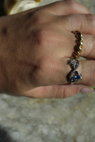 Twin Souls - Sterling Turtle Ring Size 8.5