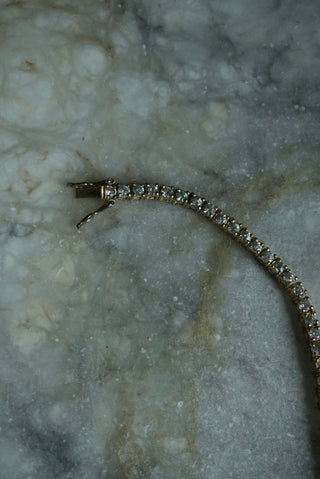 SOLAR ECLIPSE - GOLD VERMEIL GLASS TENNIS BRACELET