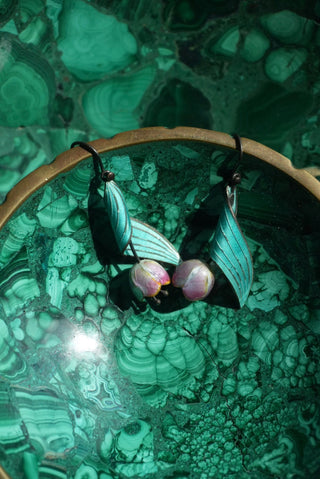Two Tulips - Sterling Enamel Tulip Drop Earrings