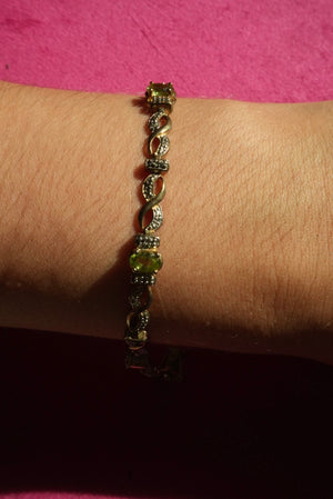 VINTAGE VERMEIL PERIDOT TENNIS BRACELET