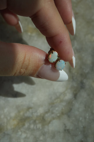 14K OPAL STUDS