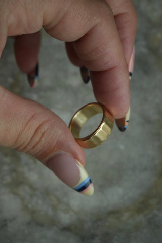 14K SOLID GOLD PANEL RING