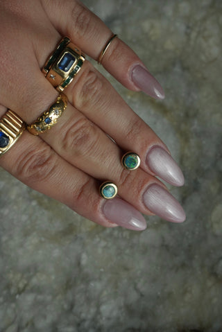 14k Opal Bezel Studs