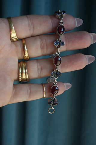 Berry Picked - Nikki Butler Sterling Bezel Gemstone Bracelet