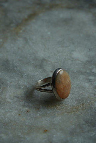 Peach Pie - Sterling Stone Ring Size 5.5