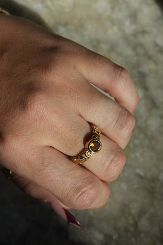 CITRINE BYZANTINE RING SZ 8