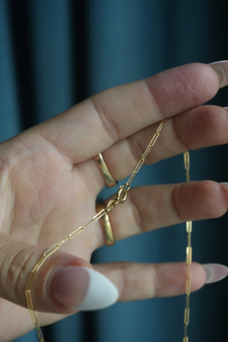 14k MINI PAPERCLIP CHAIN