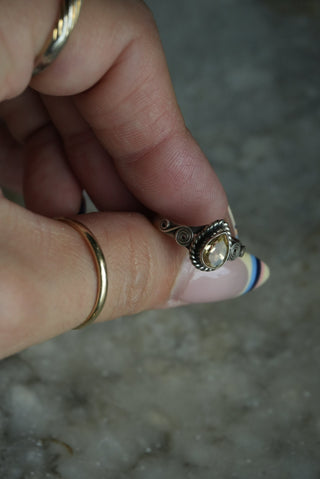 CITRINE STERLING RING SZ 5.5