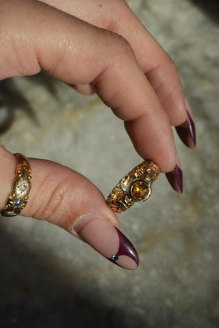 CITRINE BYZANTINE RING SZ 8