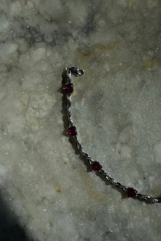My Valentine - Sterling Ruby Heart Bracelet