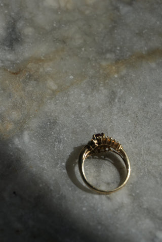 14k Diamond & Garnet Ring
