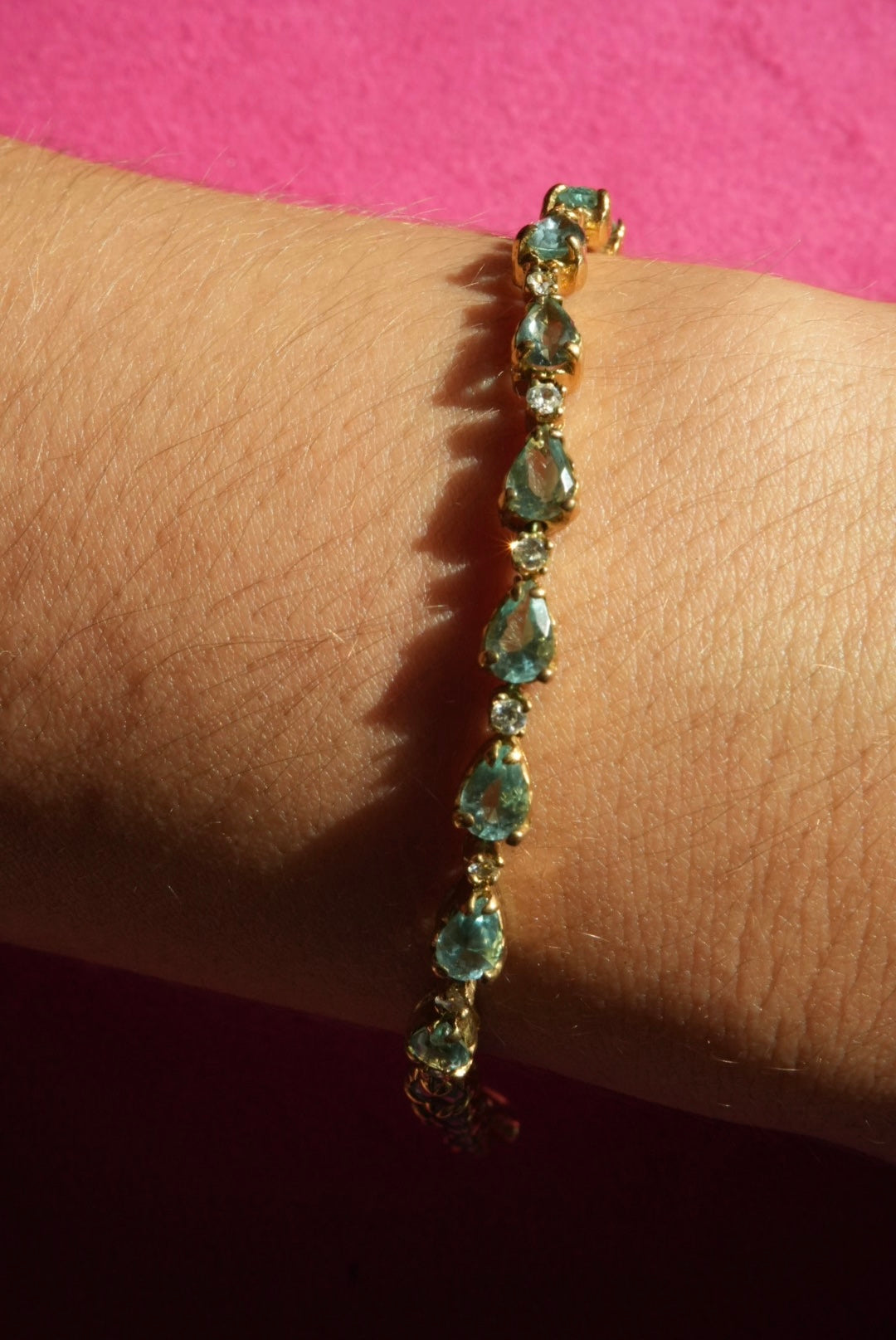 VINTAGE RARE AQUAMARINE TENNIS BRACELET