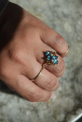 14K TOPAZ CLUSTER RING