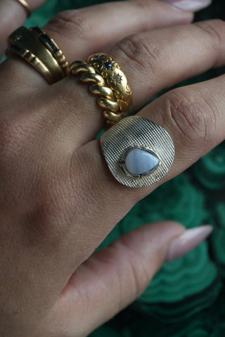 Silver Spoon - Sterling Open Textured Art Ring Size 8