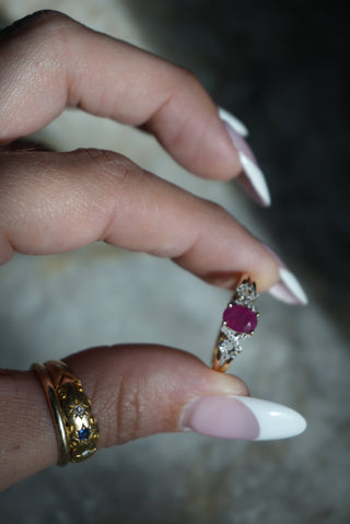 RUBY & DIAMOND RING 14k
