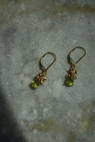 14K PERIDOT DROP EARRINGS