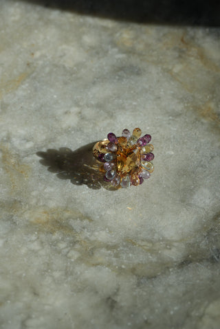 14K CITRINE BURST RING