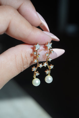 14K STAR DROPPER EARRINGS