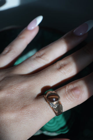 80s TIGERS EYE RING