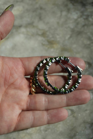 Envy Hoops- Sterling Gemstone Hoops