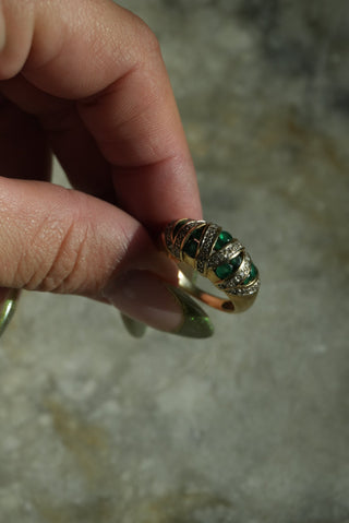 14k Emerald & Diamond Ring
