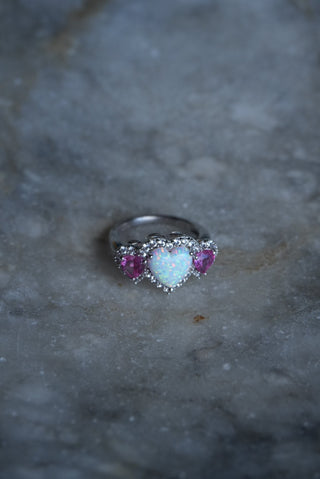 My Valentine - Sterling Halo Heart Ring Size 7