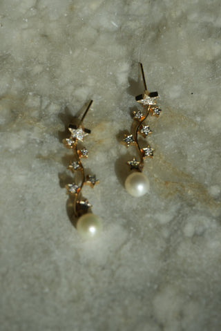 14K STAR DROPPER EARRINGS