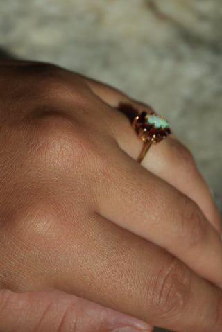 14K RUBY & OPAL RING