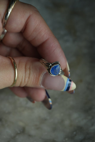 LAPIS DROPLET - STERLING SILVER SZ 7