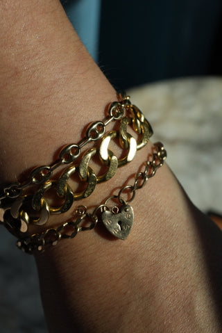 10K Heart PadLock Bracelet